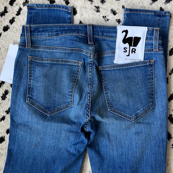 Sandrine Rose NWT Denim Sz 28 Distressed Skinny Jean Indigo - Picture 5 of 6